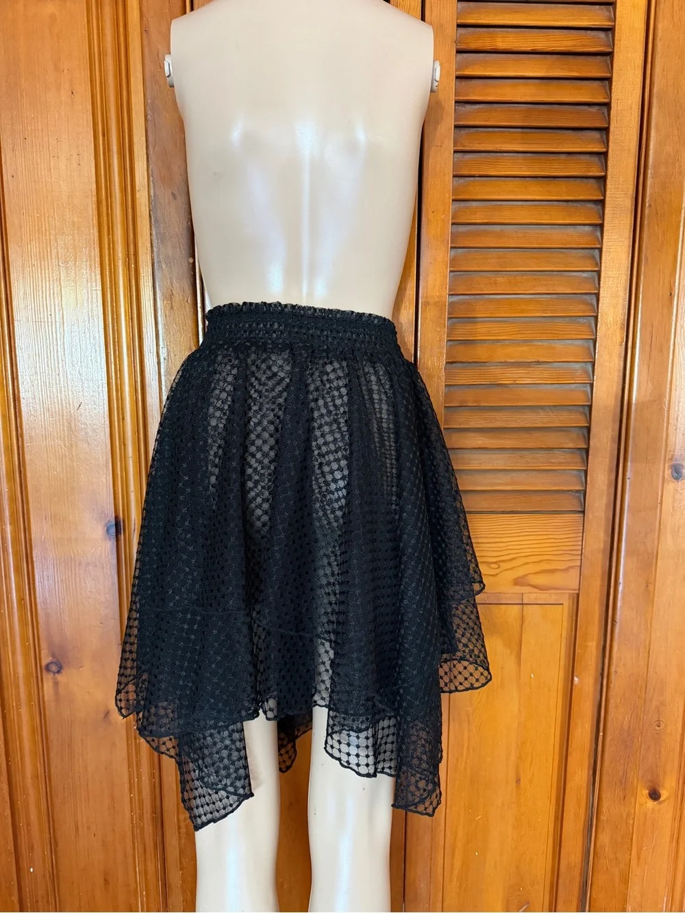 Free People Black Lace Handkerchief Skirt NWT Size XL